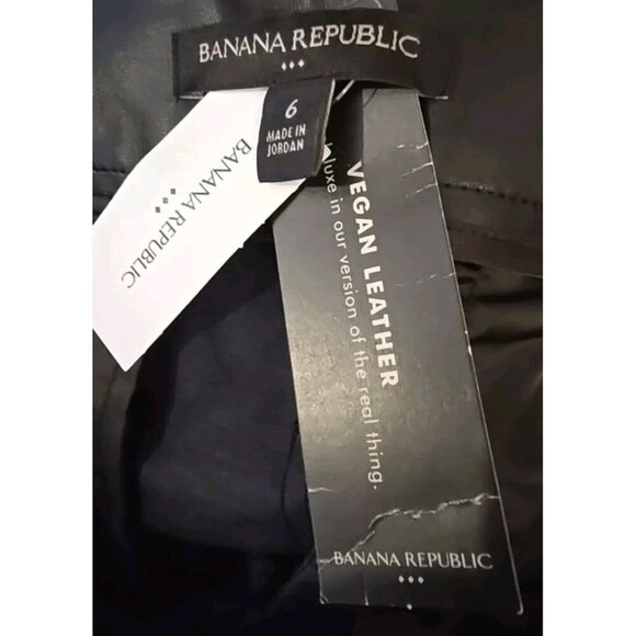 Banana Republic NWT Women's Black Vegan Leather Joggers Size 6 NEW t3 - Picture 8 of 8